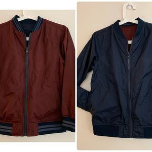 Kids Reversible Burgundy / Navy Bomber Jacket